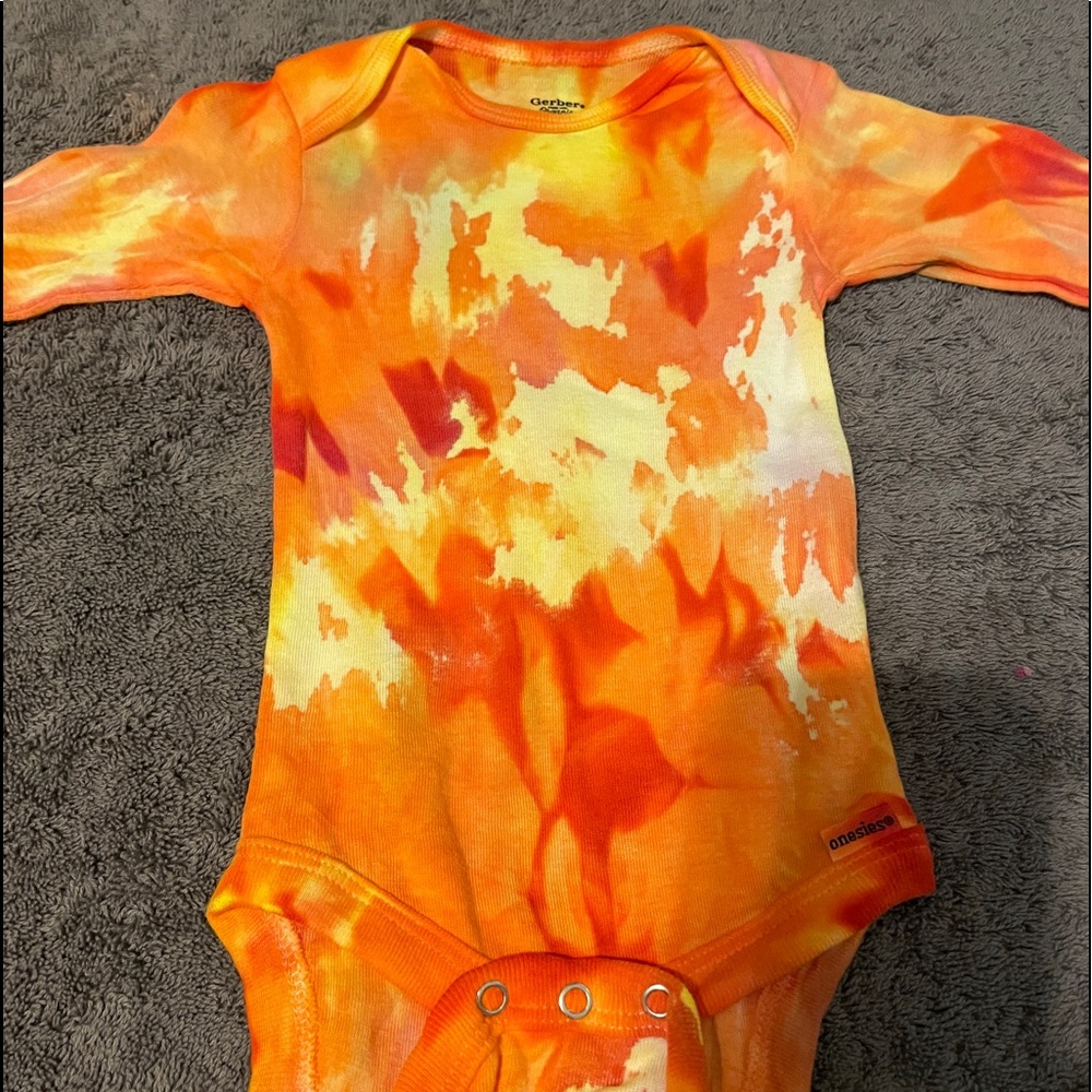 Tie dyed baby onesie
